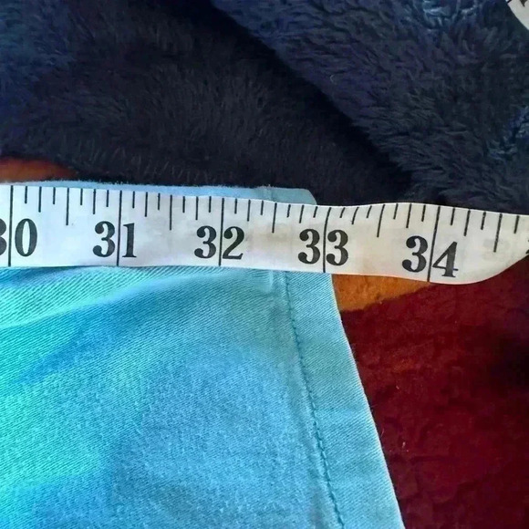 Nine West size 28/6 turquoise matchstick skinny denim twill. Neon coral buttons - Picture 10 of 11